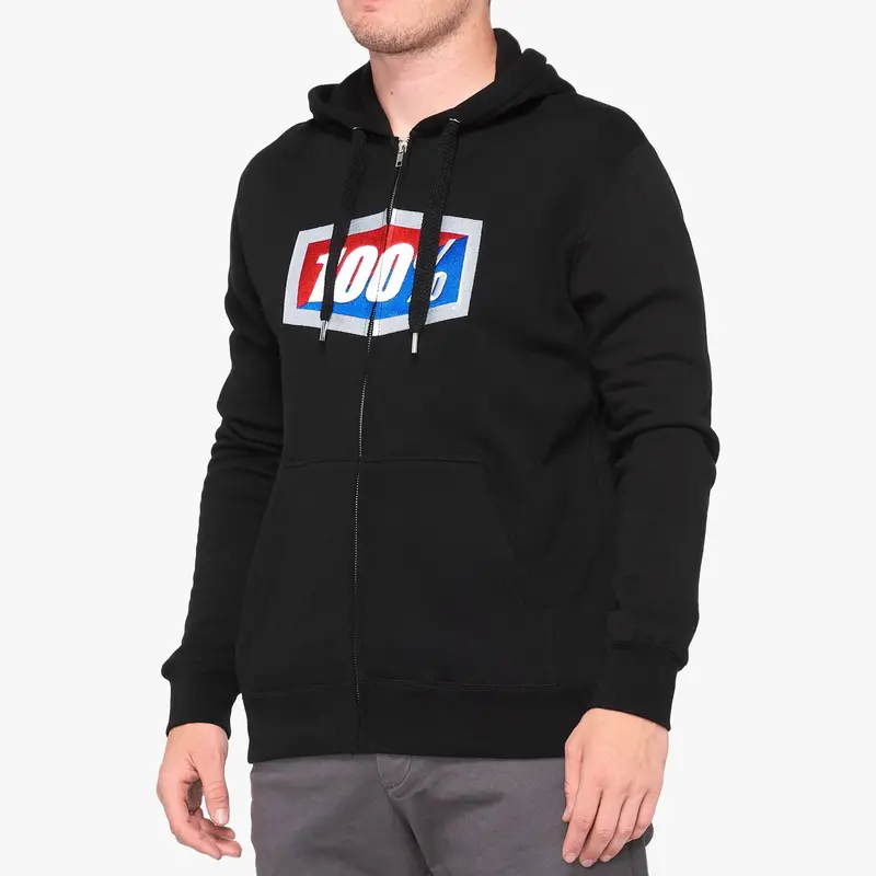 100% Official Zip Hoody - Black - Medium 1