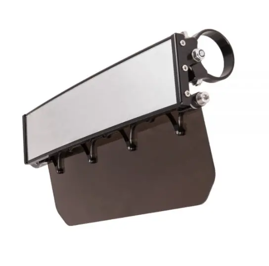 12″ Wide Panoramic Rearview Mirror With Folding Sun Visor - Tinted Shield 1