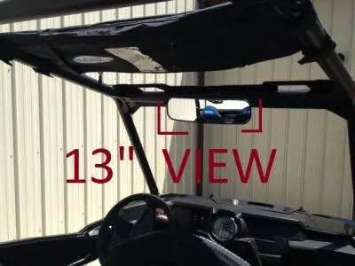 13" Wide Panoramic Rear View Mirror For 1-3/4"-1-7/8" Round Cages 1