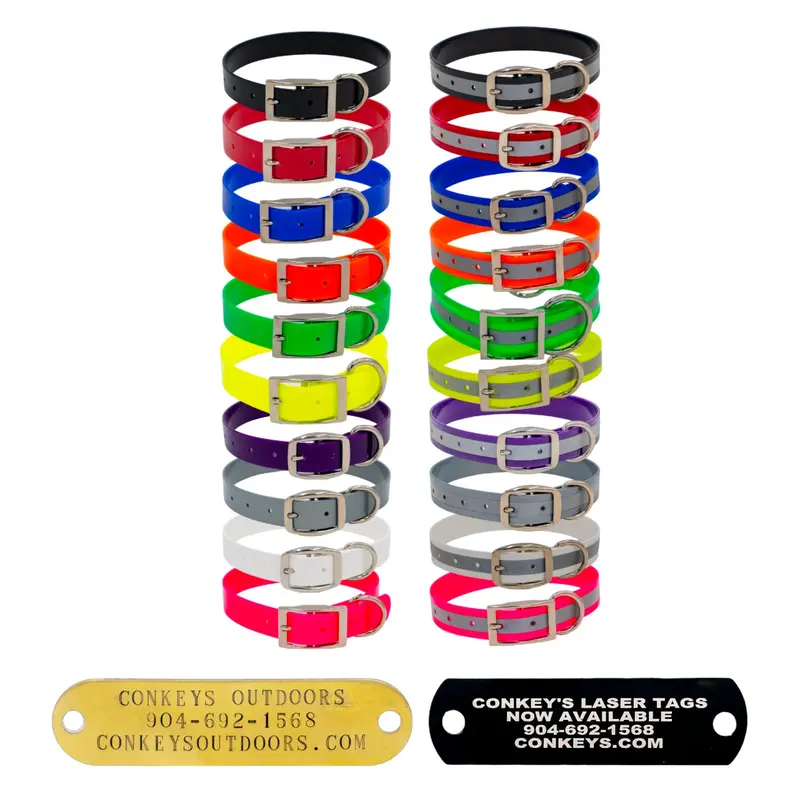 18" Day Glo Collar With D Ring - 1” Wide 1