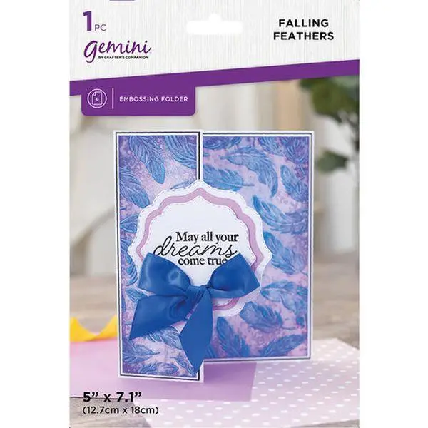 2D Textured Embossing Folder - Falling Feathers 1
