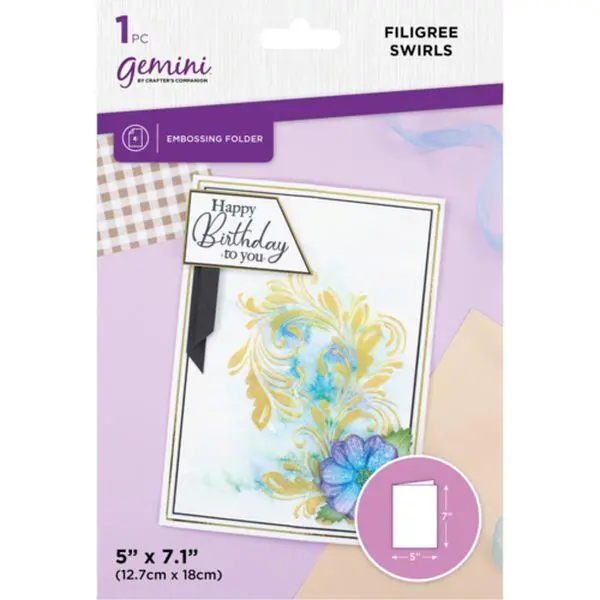 2D Textured Embossing Folder - Filigree Swirls 1