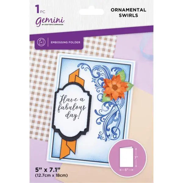 2D Textured Embossing Folder - Ornamental Swirls 1
