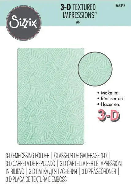 3D Texrtured Impressions Embossing Folder - Leaf Pattern 1