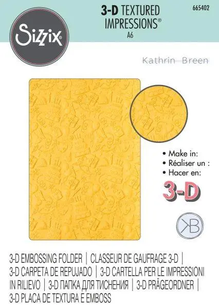 3D Textured Impressions Embossing Folder - Celebrate 1