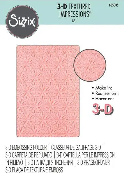 3D Textured Impressions Embossing Folder - Geometric Flowers 1