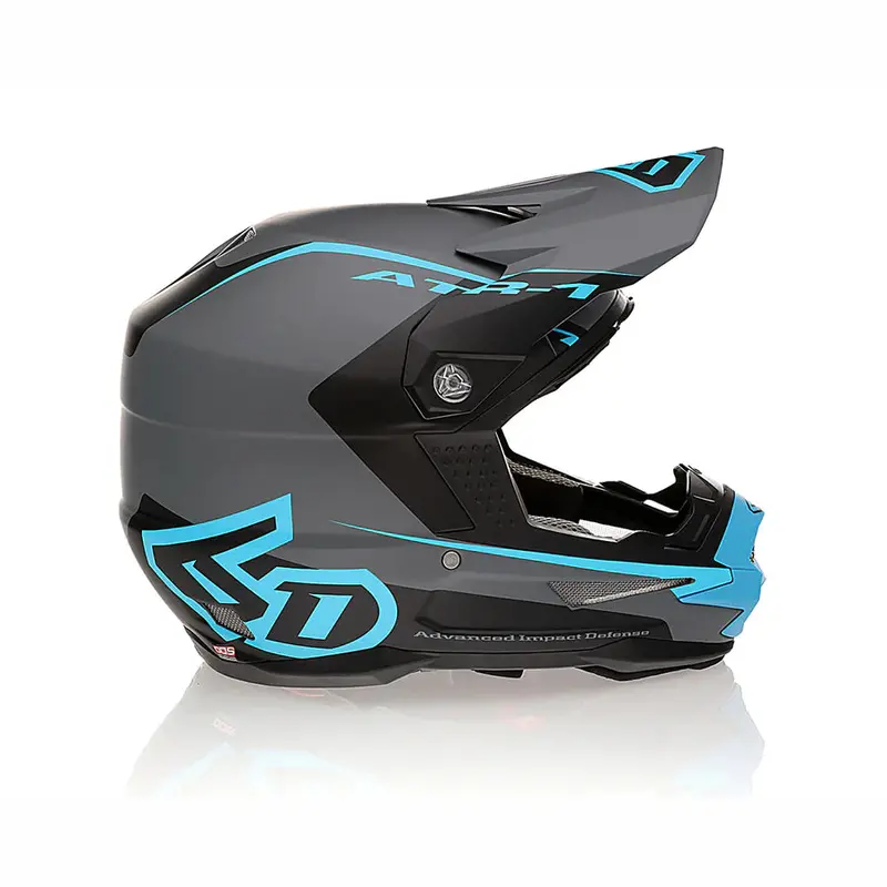 6D Atr-1 Helmet - Stealth / Cyan 1