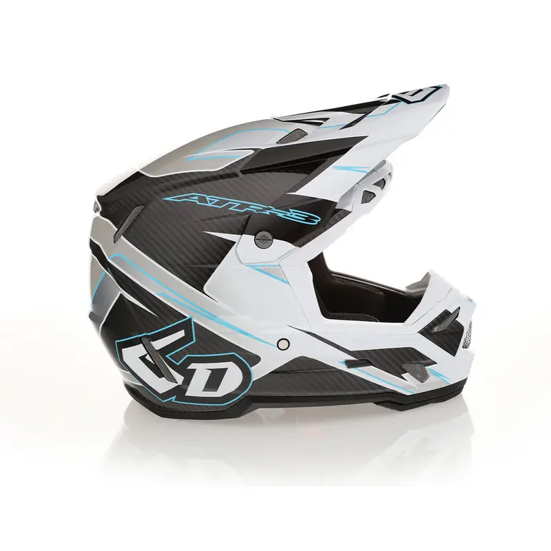 6D Atr-3 Helmet - Reflex Gloss White Cyan 1