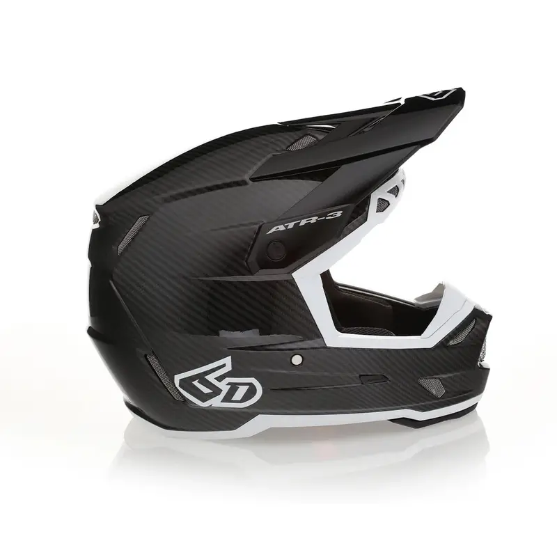 6D Atr-3 Helmet - Solid Gloss Black White 1