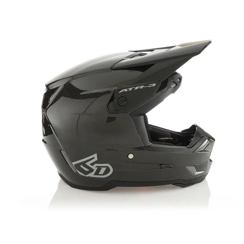 6D Atr-3Y Youth Helmet - Solid Gloss Black Carbon 1