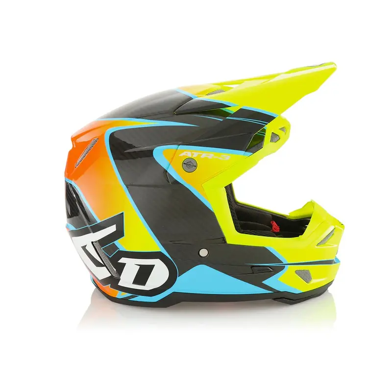 6D Atr-3Y Youth Helmet - Wave Gloss Cyan Neon Orange Yellow 1