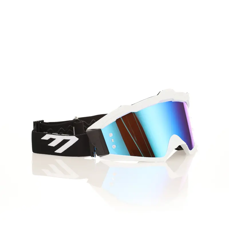 6D Max R Goggle - White/Black & Blue Mirror 1
