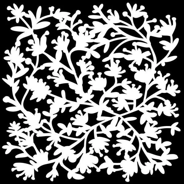 6X6 Stencil - Viney Flowers 1
