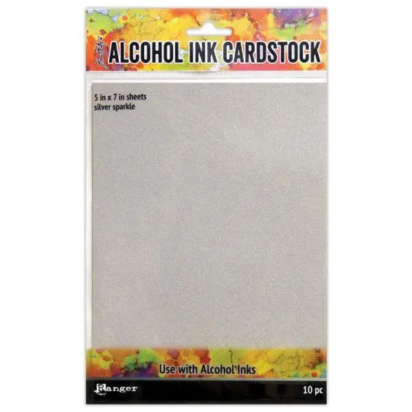 Alcohol Ink Cardstock - Silver Sparkle 1