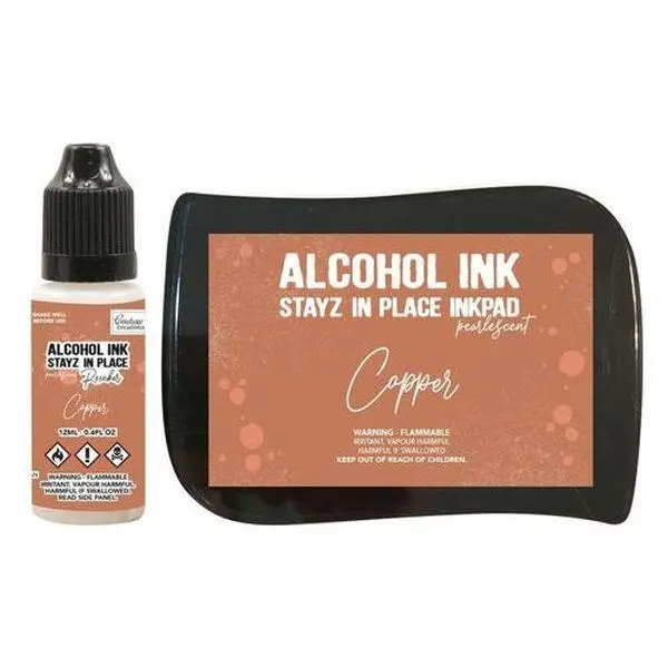 Alcohol Ink Pad With Reinker - Copper Pearlised 1