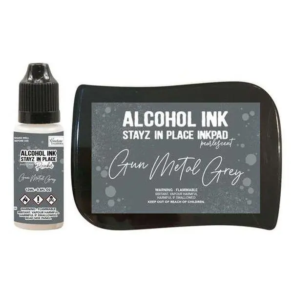Alcohol Ink Pad With Reinker - Gun Metal Grey Pearlised 1
