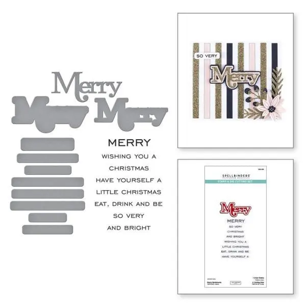 All About Christmas Collection - Merry Sentiments Stamp & Die Set 1
