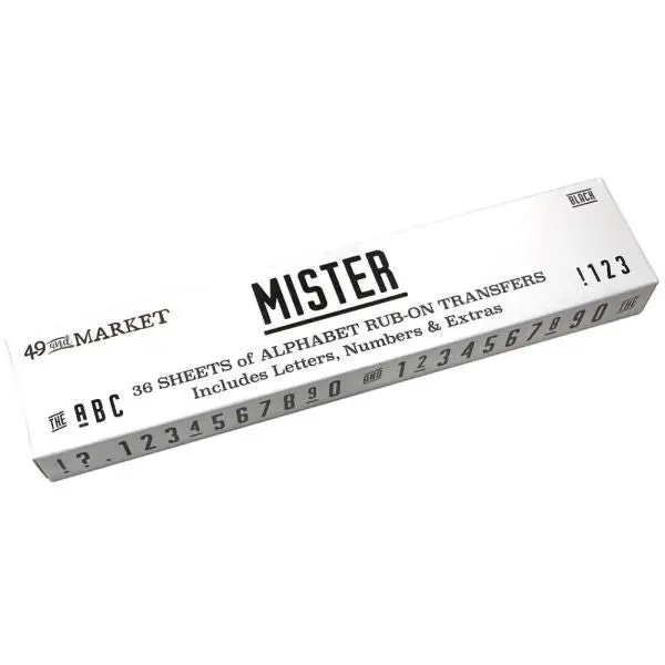 Alphabet Rub-Ons - Mister 1
