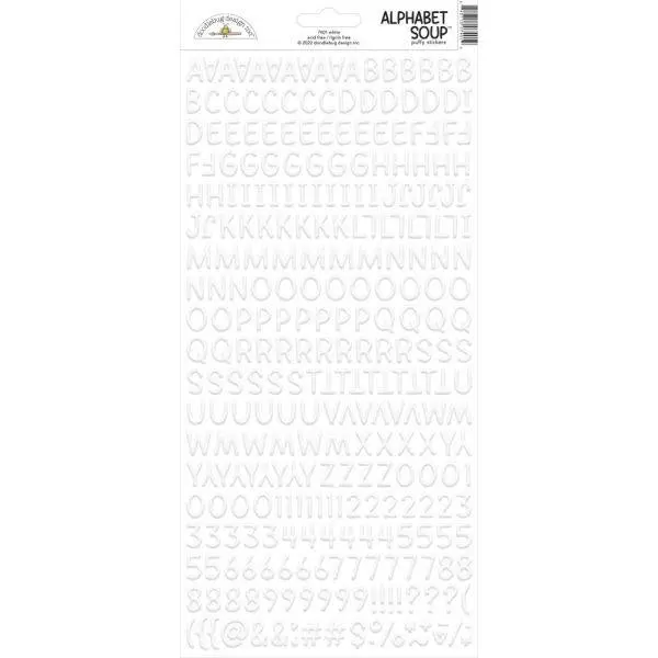 Alphabet Soup Puffy Alpha Stickers - Lily White 1