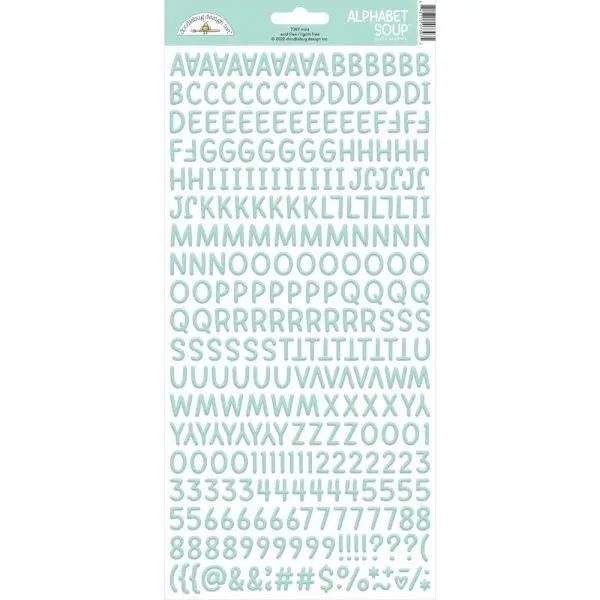 Alphabet Soup Puffy Alpha Stickers - Mint 1