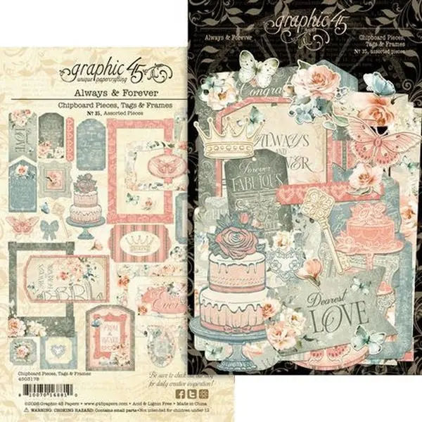 Always & Forever - Chipboard Pieces, Frames & Tags 1