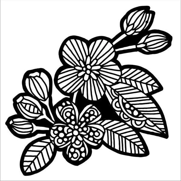 Apple Blossom - 6X6 Stencil 1