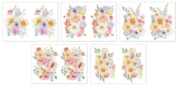 Aquaink Transfer Sheets - Watercolor Floral 1
