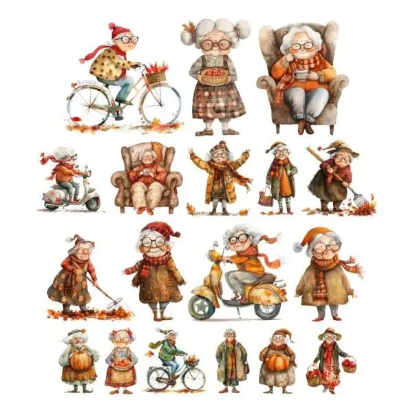 Autumn Grannies Ephemera Pack 1