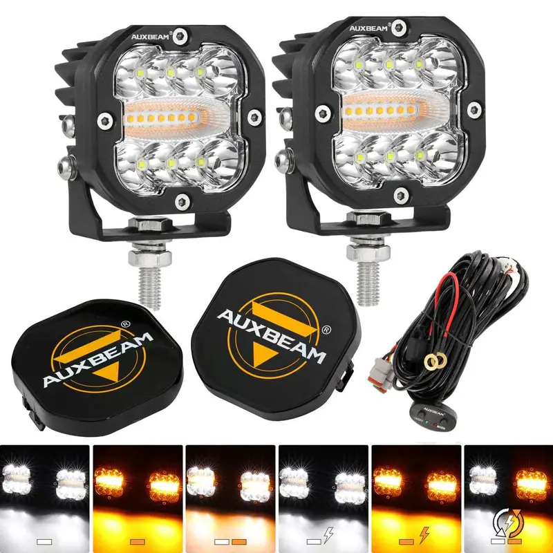 Auxbeam 3" X-Pro Pod Lights – White & Amber, 6 Modes 1