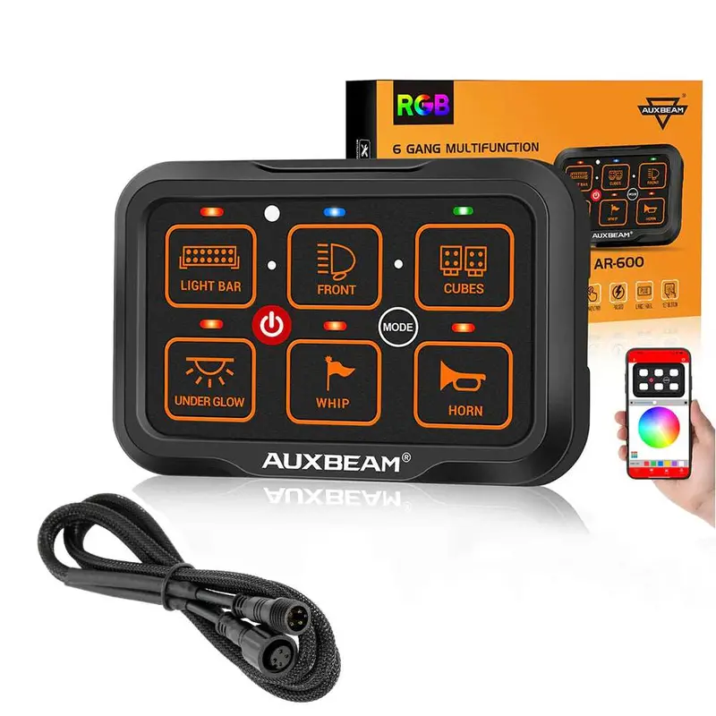 Auxbeam Ar600 Rgb Switch Panel – 6-Gang, App Control 2