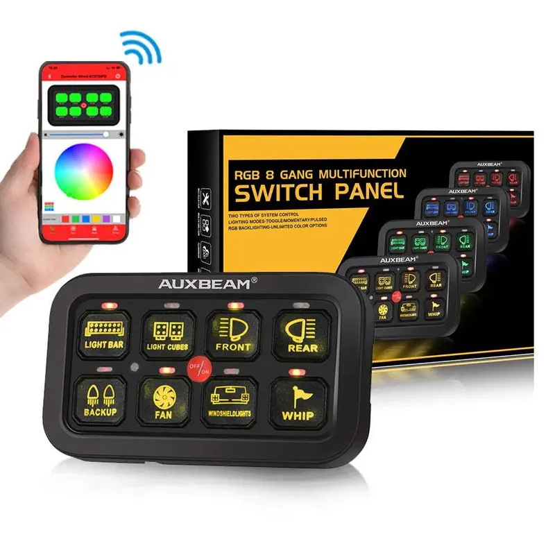 Auxbeam Ar800 Rgb Switch Panel – 8-Gang, App Control 1