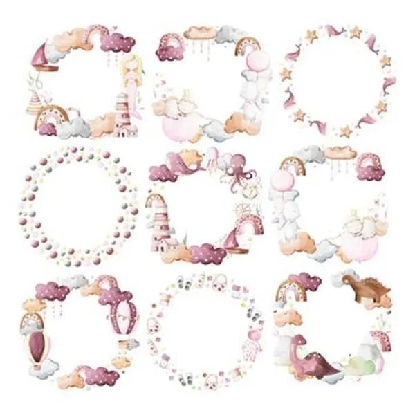 Baby Bliss In Pink - Ephemera - Frames 1