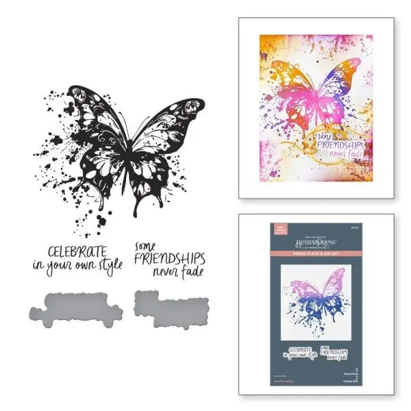 Beautifully Imperfect Collection - Butterfly Splatter - Press Plate 1