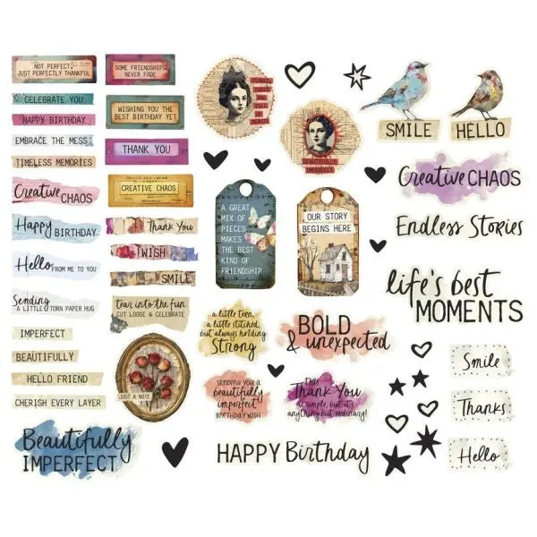 Beautifully Imperfect Collection - Ephemera - Sentiments 1