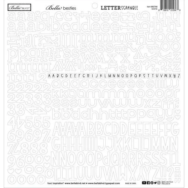Besties Letter Scramble Alpha Stickers - White 1