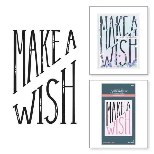Betterpress Collection - Diagonal Make A Wish Press Plate 1