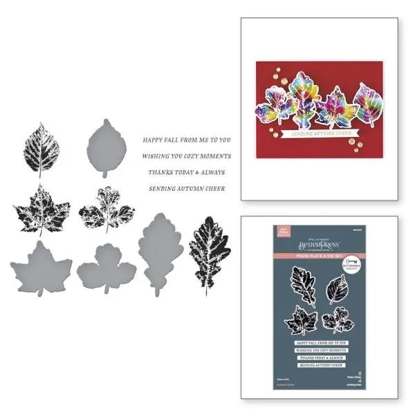 Betterpress Society - September 2025 - Autumn Cheer Press Plate & Die Set 1