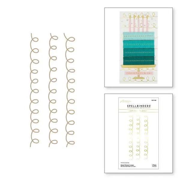 Birthday Celebrations Collection - Hand Drawn Loops Glimmer Hot Foil Plates 1