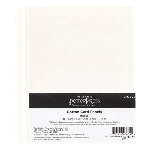 Bisque Betterpress A2 Cotton Card Panels 1