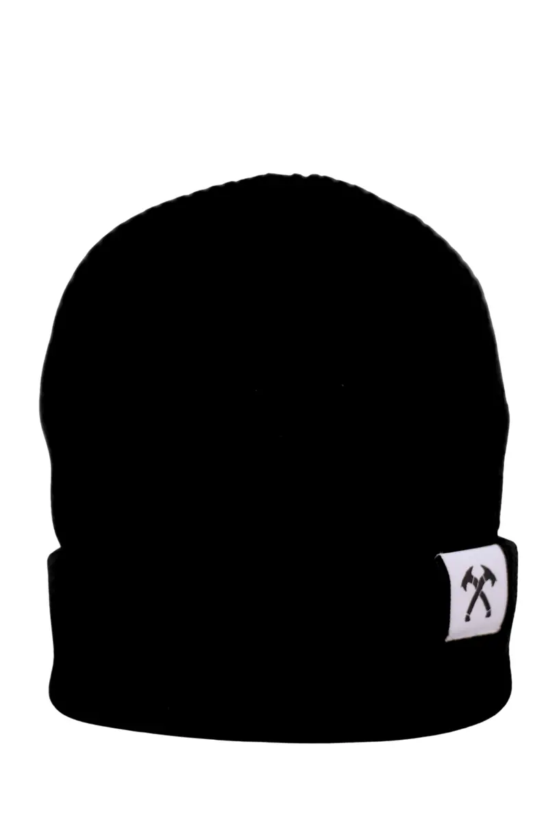 Black Crossed Hawks Knit Beanie 1