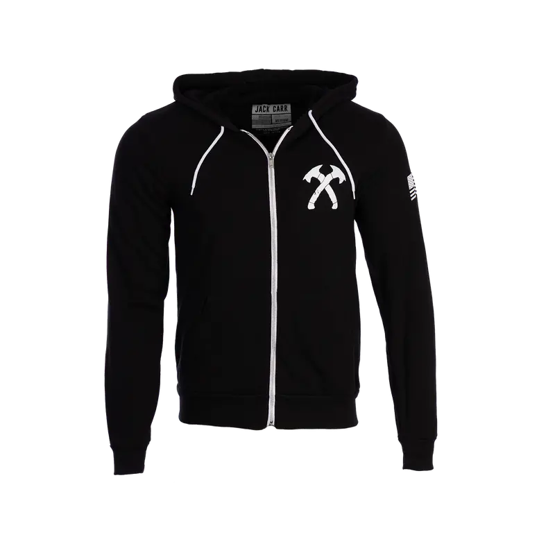 Black Crossed Hawks Zip Up Hoodie 1