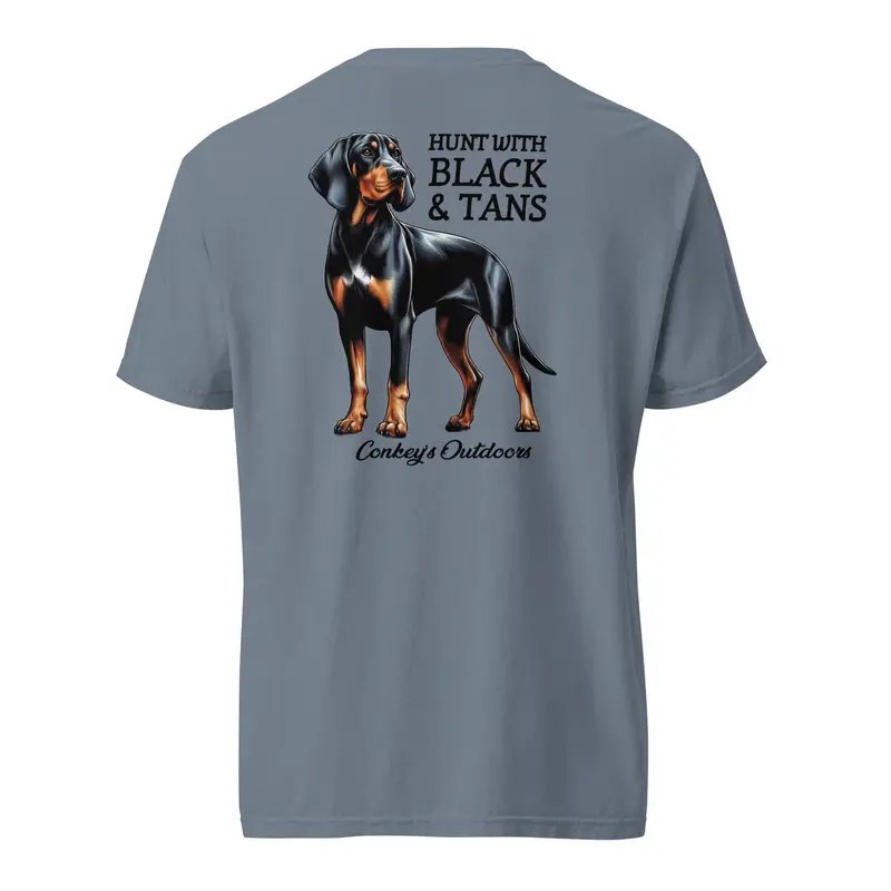 Black & Tan Hunting-Themed Graphic Shirt