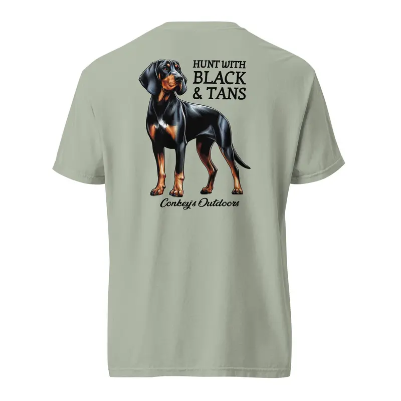 Black & Tan Hunting-Themed Graphic Shirt