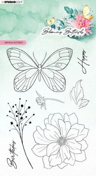 Blooming Butterfly - Birthday Butterfly - Clear Stamps 1