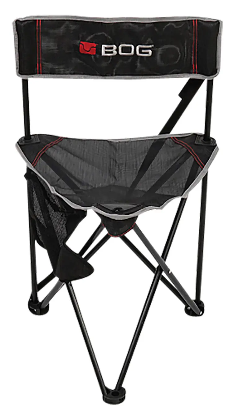 Bog-Pod Triple Play Chair, 3 Legs, Black, Steel Frame, Exterior Pocket 1