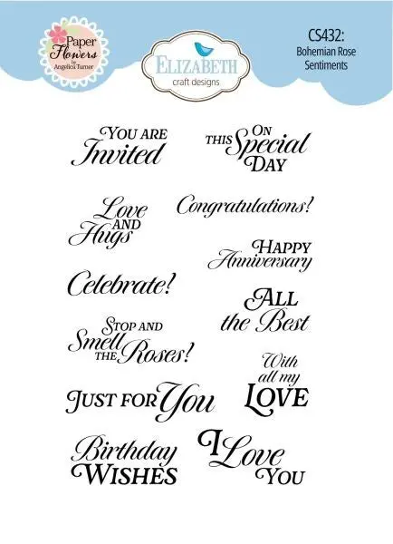 Bohemian Rose Collection - Clear Stamps - Sentiments 1