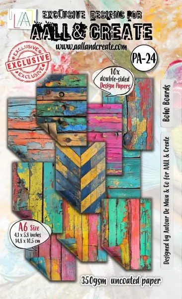 Boho Boards - A6 Designer Paper Pack 1