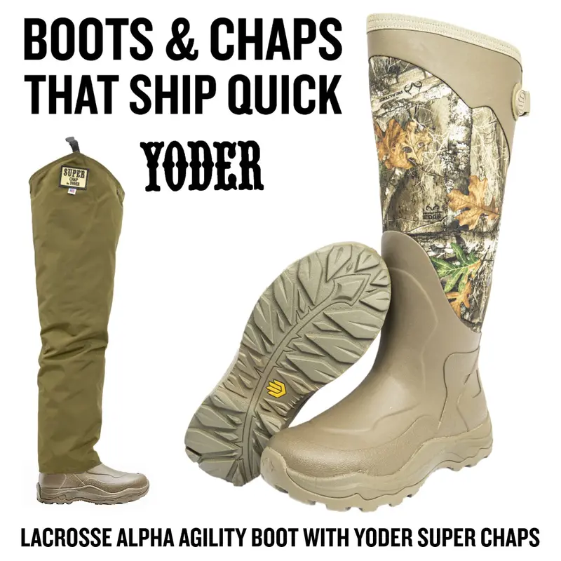 Boots & Chaps That Ship Quick - Lacrosse Alpha Agility Boot With Yoder Super Chaps 1