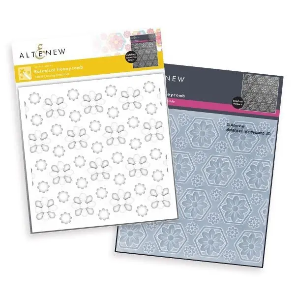 Botanical Honeycomb - Embossing Folder & Layering Stencil Bundle 1