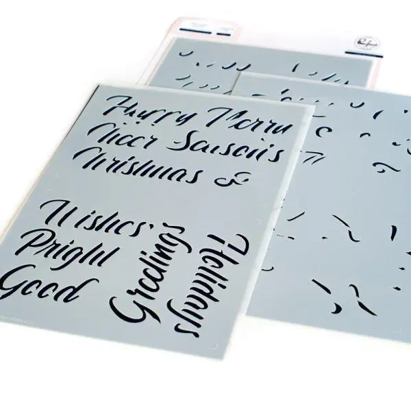 Brushed Sentiments - Holiday - Layering Stencils 1